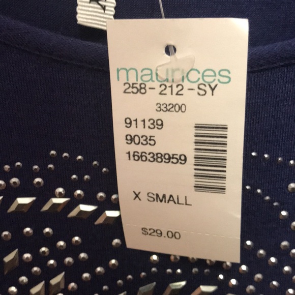 Studio Y short sleeve blue dressy top XS NWT - Picture 2 of 5